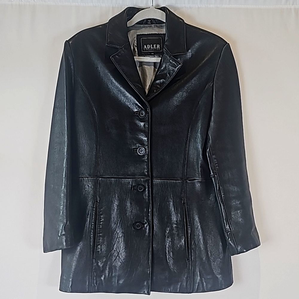 Adler Collection N.Z  Genuine Lambskin Leather Coat Women's Petite Mediu…